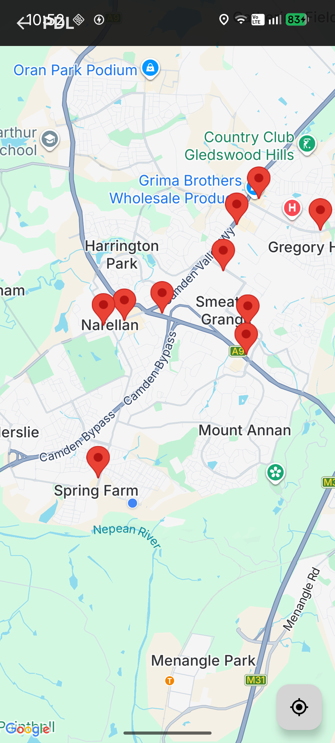 Station detail screen showing all fuel prices and trading hours